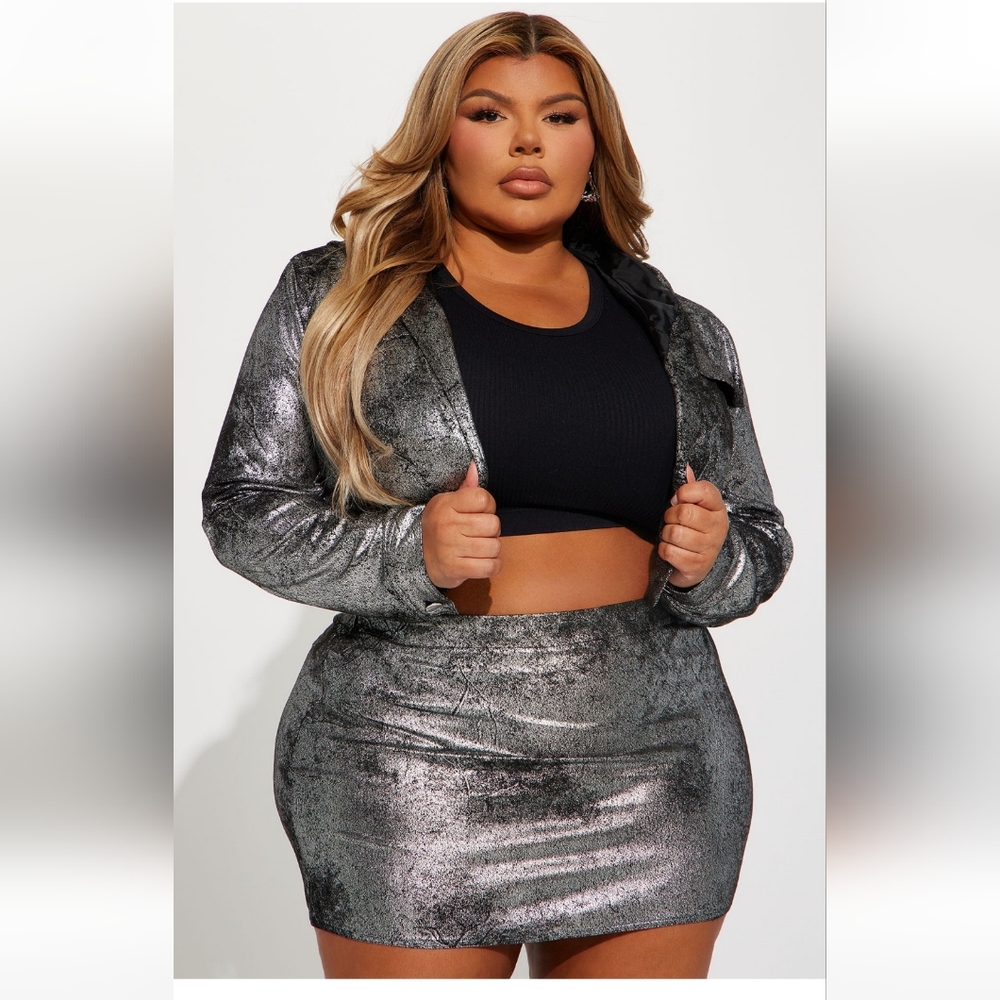 Metallic Skirt Set